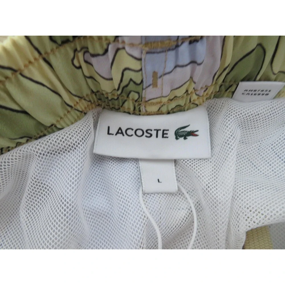 Lacoste Swim Shorts Mens Large Mid Length Print Multicolor Mesh Lined 6